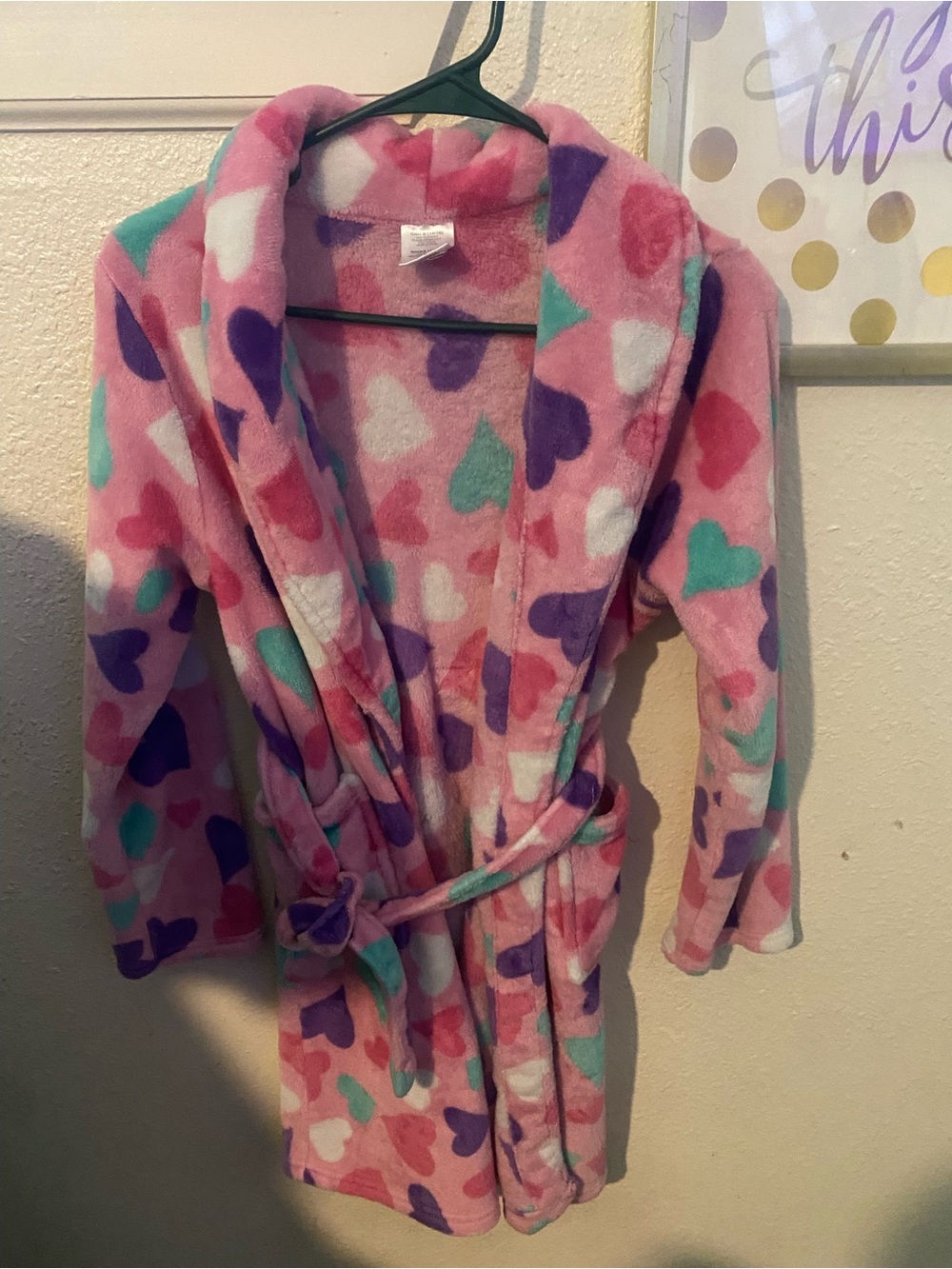 Kids Pink Heart Fleece Robe - Cozy Hooded Pajama Cover-Up